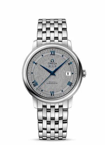 Omega De Ville Prestige Co-Axial 39.5 Stainless Steel / Vintage Grey Silk / Bracelet 424.10.40.20.06.002 (42410402006002)